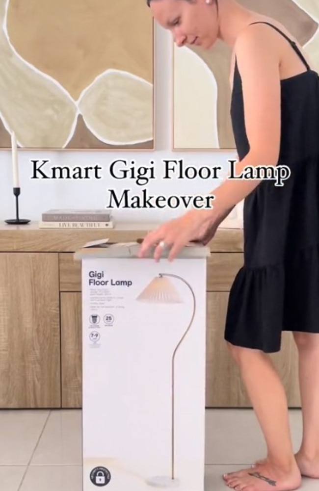 Everyone is obsessed with Kmart's $49 floor lamp. Picture: TikTok