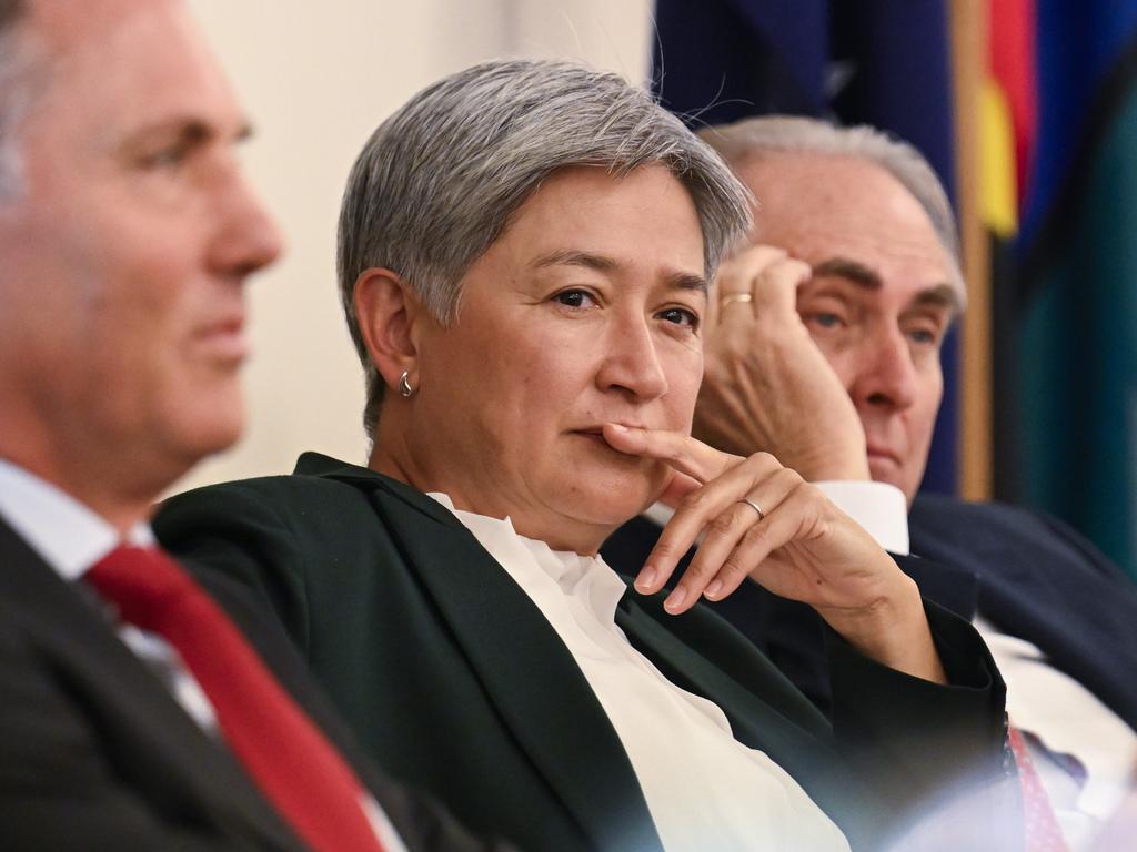 Australian Foreign Minister Penny Wong has condemned Israel for blocking humanitarian aid to the Gaza Strip. Picture: NewsWire/Martin Ollman