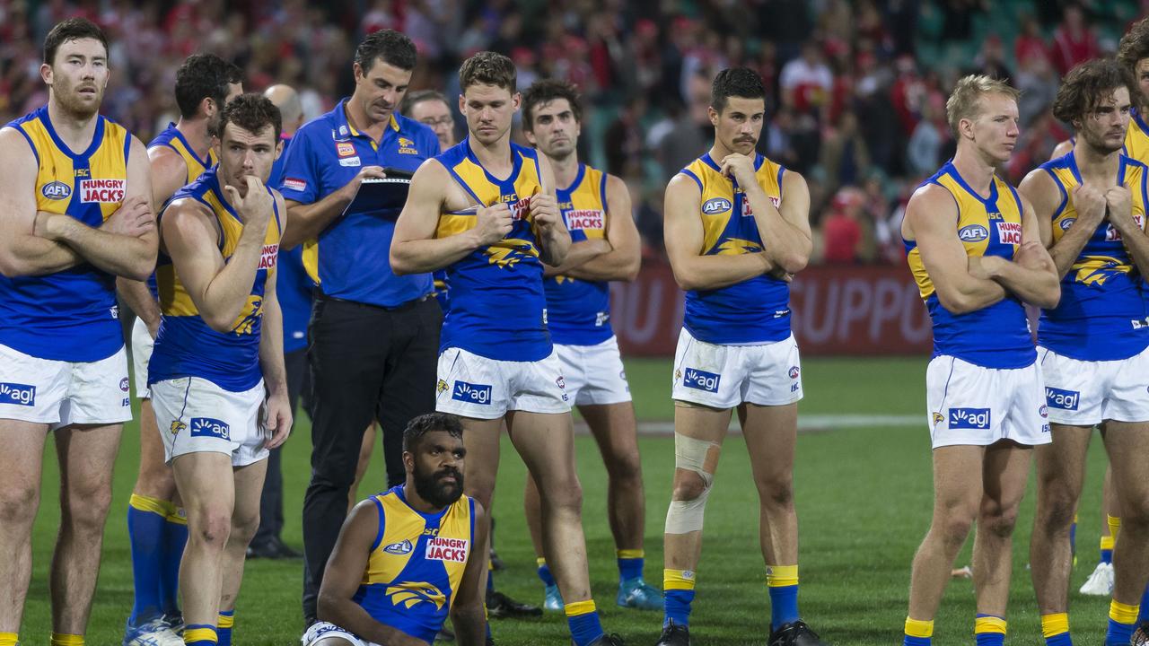 West Coast was beaten up by the Swans. Pic: AAP