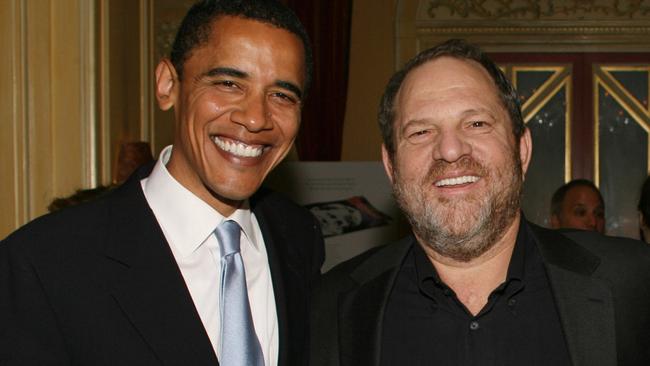 Barack Obama and Harvey Weinstein in 2006. Picture: Sylvain Gaboury/FilmMagic