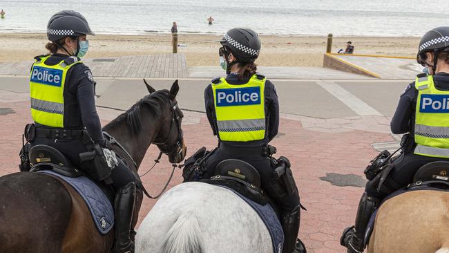 A group gathering in the city’s east was busted by police. Picture: NCA NewsWire / Daniel Pockett