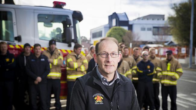 Members of the United Firefighters Union are going in to bat for Premier Daniel Andrews. Picture: RICHARD JUPE