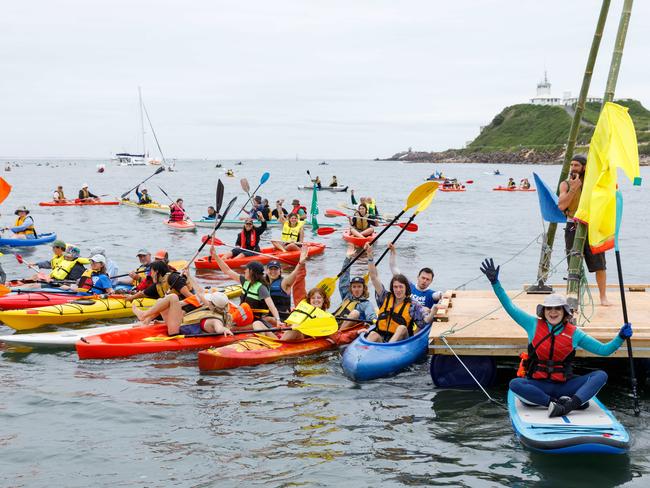 WEEKEND TELEGRAPHS. CHECK WITH JEFF DARMANIN BEFORE USE. The Rising Tide Peoples Blockade of the port of Newcastle, which organisers claim is the largest civil disobedience action for climate in AustraliaÃs history. 25/11/2023. Picture by Max Mason-Hubers