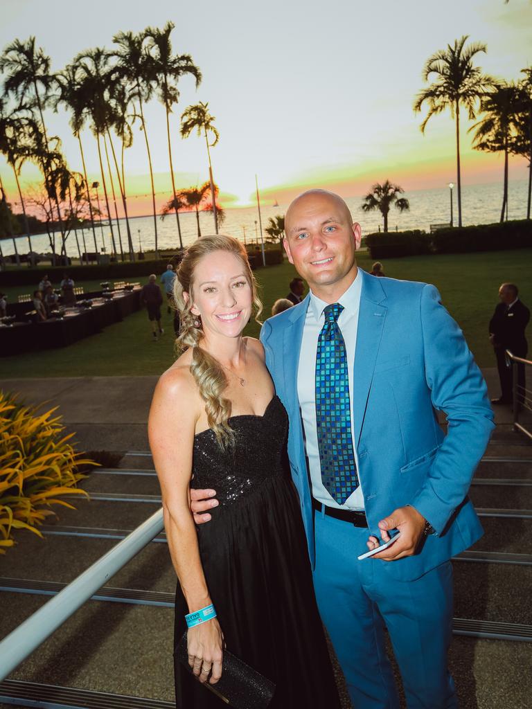 Mel Tyndal and Tom Harris at the Great Northern Darwin Cup Gala Ball at Mindil Beach Casino Resort. Picture GLENN CAMPBELL