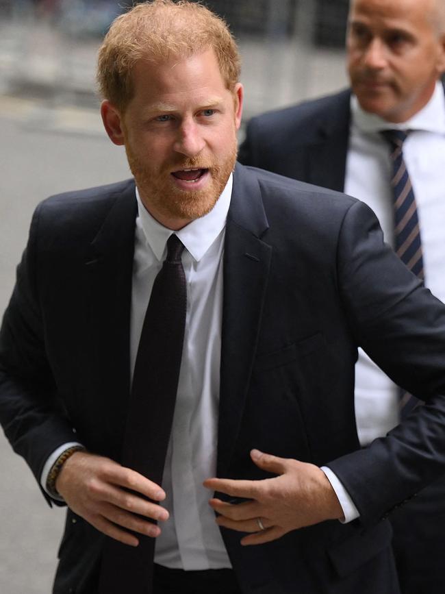 Harry returned for a brief visit to the UK this week to testify in the phone hacking case. Picture: Daniel Leal/AFP