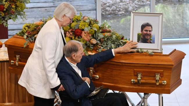 Mourners at the Lang funeral. Picture: AAP