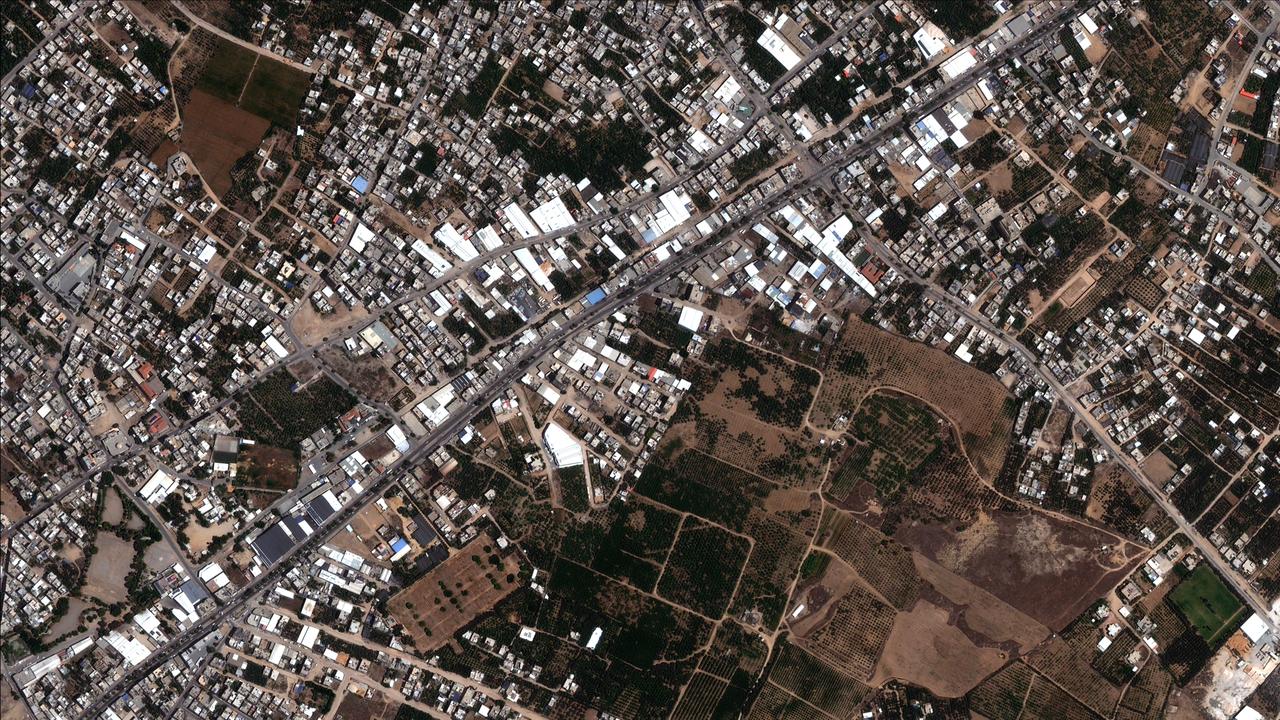 The Gaza War Cemetery and surrounding area in Gaza, Palestine, satellite image taken August 2023. Picture: SkyWatch