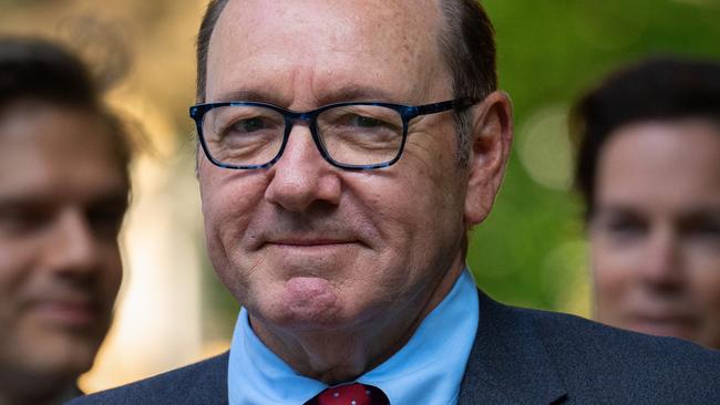 American actor Kevin Spacey arrives at his ongoing sexual assault trial in London, England on July 3, 2023. Picture: Getty Images.