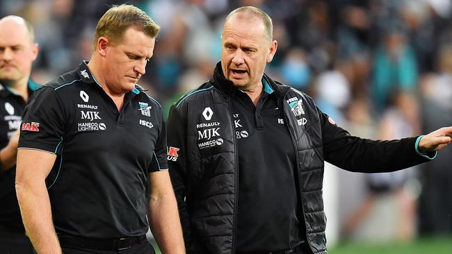 Voss has been Ken Hinkley’s senior assistant for the past two years at Port Adelaide. Picture: Daniel Kalisz (Getty)