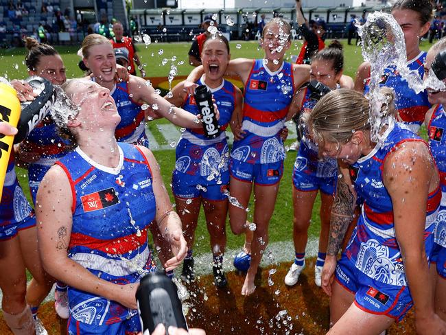 The Bulldogs held on in a thriller. Picture: Michael Willson/AFL Photos via Getty Images