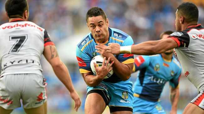 MAJOR ROLE: Jarryd Hayne will be the Gold Coast Titans' chief playmaker against Wests Tigers tonight. Picture: DAN PELED