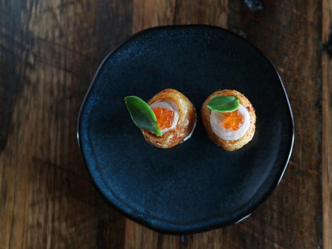 Eel with potato at Saint Crispin. Picture: Rebecca Michael