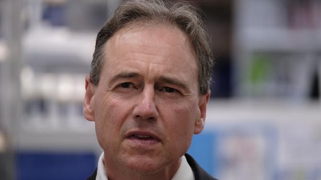 Health and Aged Care Minister Greg Hunt has been unable to detail how many aged care residents who have died from Covid-19 since January 1 had received their booster. Picture: NCA NewsWire / Luis Enrique Ascui