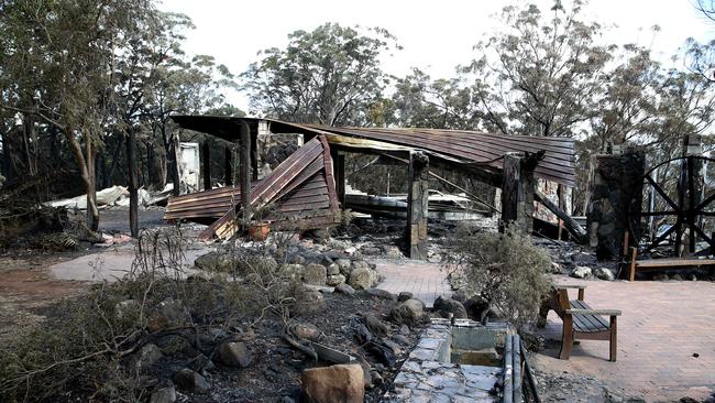 The burnt-out site at the retreat. Picture: Adam Head