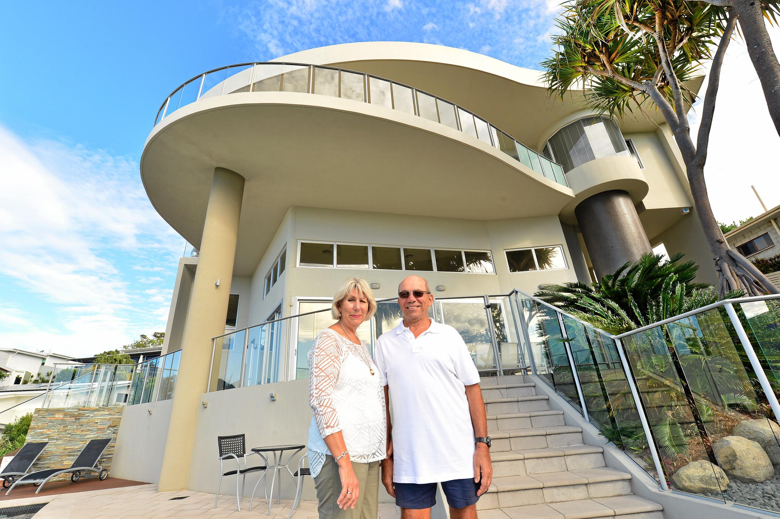 Pam and Emmanuel Augustakis at their home in Alexandra Headland. Picture: John McCutcheon