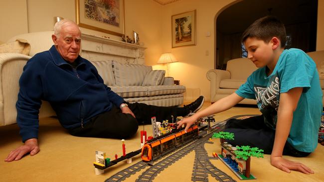 Robert Lentin with his grandson, Jacob. ‘It’s amazing it took so long for ASIC to do anything regarding MFS’. Picture: Stuart McEvoy