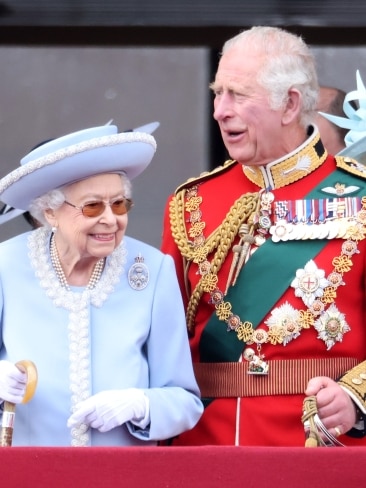Queen Elizabeth and her son Prince Charles, on the balcony of Buckingham Palace during Trooping The Colour. Picture: Chris Jackson/Getty Images