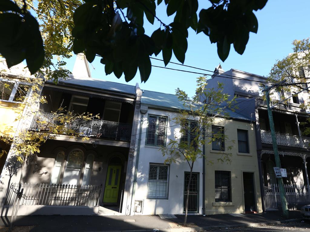 Heritage listed homes in Surrey St, Darlinghurst, Sydney.