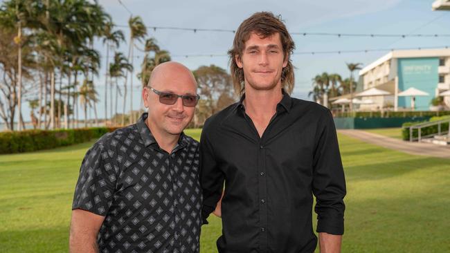 Ben Evans and Thomas Harvey at the 2022-23 NTFL Nichols Medal Night. Picture: Pema Tamang Pakhrin