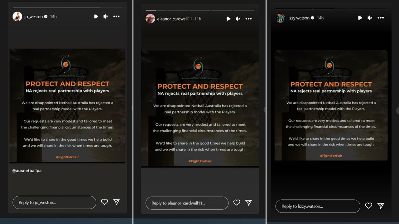 Jo Weston, Eleanor Cardwell and Liz Watson all posted #FightForFair messages on their Instagram stories.