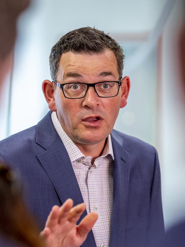 Victorian Premier Daniel Andrews speaks to the media during a visit to Monash Children's Hospital in Clayton, Melbourne, Monday, November 12, 2018. (AAP Image/Daniel Pockett) NO ARCHIVING