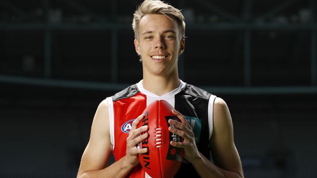 St Kilda’s pick No.26 Matthew McLeod-Allison. Picture: Dylan Burns