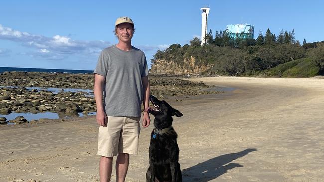 Long-time Buddina resident Simon Anderson and his dog 'Dutchie' have regularly used the dog off-leash access area at Point Cartwright.