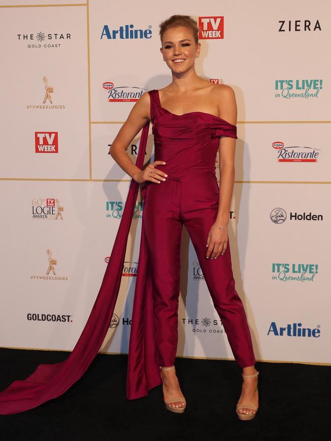 Sophia Forrest was one of the only women to rock a pantsuit at the event. Picture: Nigel Hallett