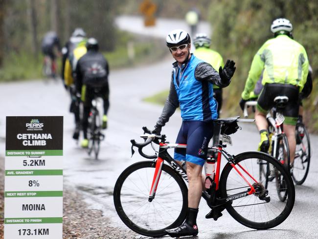 Riders competing in the second Bicycle Network Tasmanian Peaks Challenge. Pictures: CHRIS KIDD