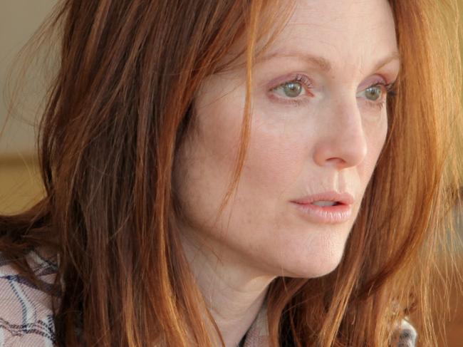 This photo provided by courtesy of Sony Pictures Classics show Julianne Moore as Alice in the film, "Still Alice." Moore is nominated for an Oscar for her depiction of a woman suffering from early onset Alzheimer’s disease. The 87th annual Academy Awards are presented on Sunday, Feb. 22, 2015, in Los Angeles. (AP Photo/Sony Pictures Classics, Linda Kallerus)