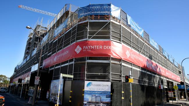 The Flinders Centre under construction next to Bankstown Sports Club. Picture: Angelo Velardo