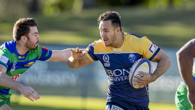 Bond University's Corbin Kiernan scored in Saturday’s final-round win over Norths. Picture: Jerad Williams