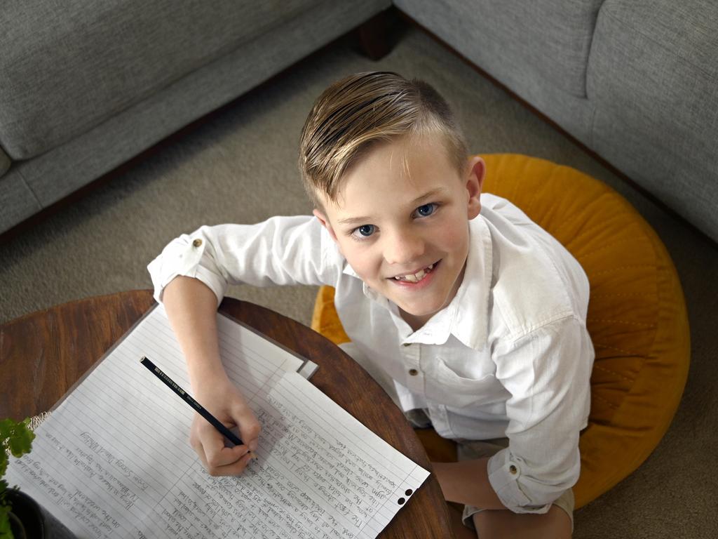 Sonny Whitley has written a letter as part of the Australia Post "Dear Australia" National Archives of Australia, where letters, telling the stories of Covd-19 will be kept for future generations.Photo Bev Lacey