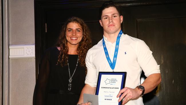 Northern District Times Junior Sports Star winner Harry Turner with Jessica Fox. Picture: Damian Shaw