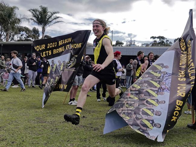 SFNL Division 4 footy grand final: South Mornington v Hampton at Hetherton Recreation Reserve. South Mornington player  Samuel Shaw. Picture: Valeriu Campan