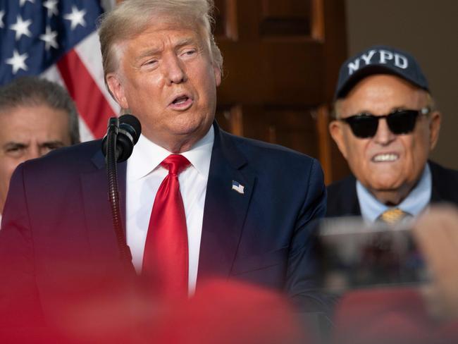 Rudy Giuliani (right), pictured with his client, President Donald Trump. Picture: AFP