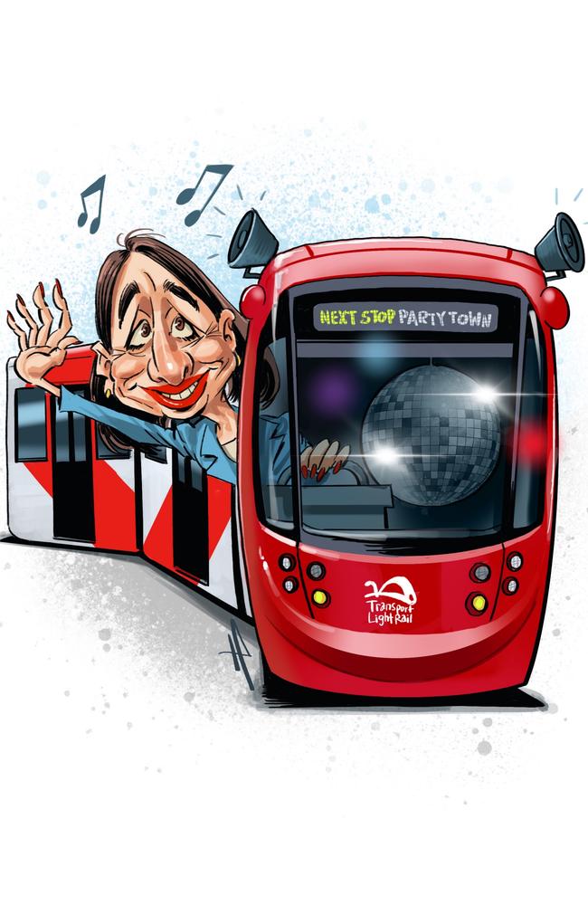 Gladys Berejiklian believes Sydney’s new light rail is one step towards a revitalised CBD. Picture: Terry Pontikos