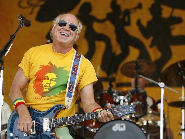 Music icon Jimmy Buffett performs during the 2006 New Orleans Jazz and Heritage Festival. Picture: AP