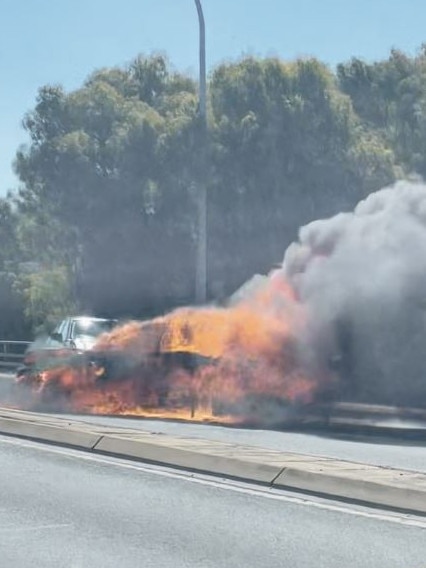 Car on fire on Regency road in Dudley Park.