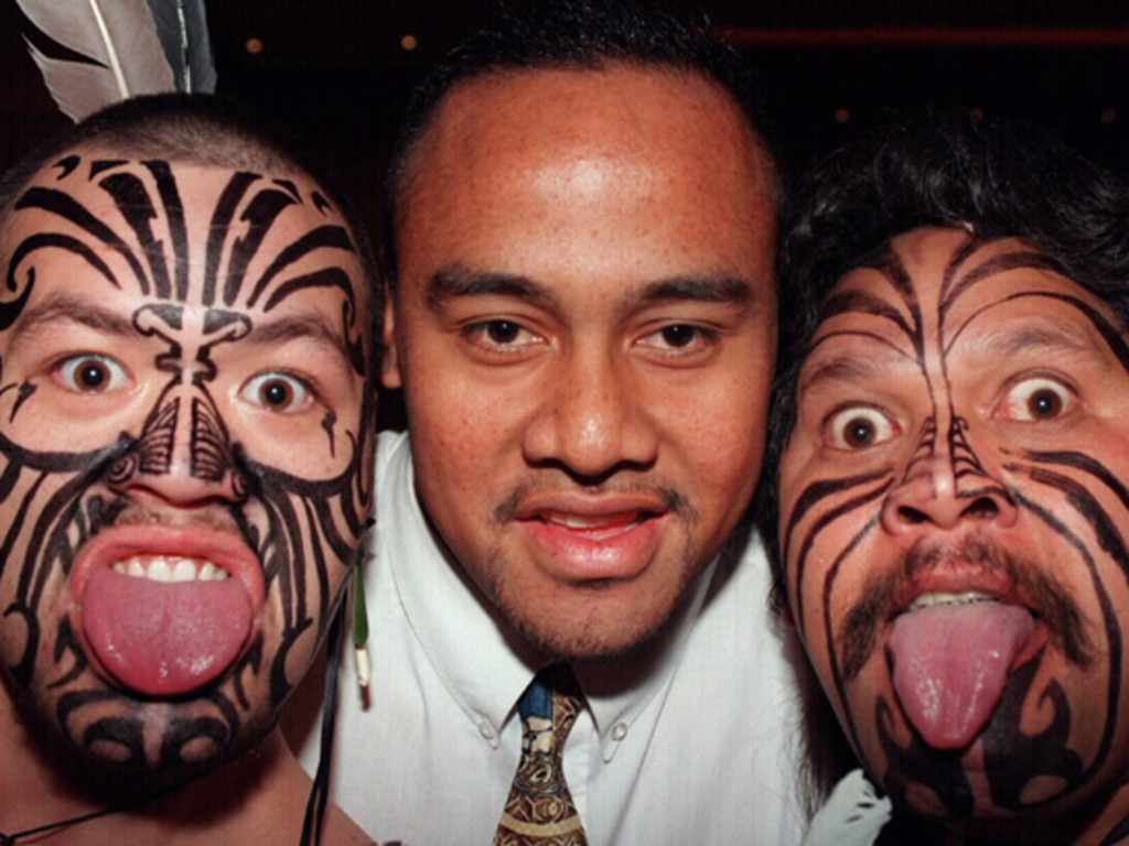 In 1997 Jonah Lomu with Maori warriors.