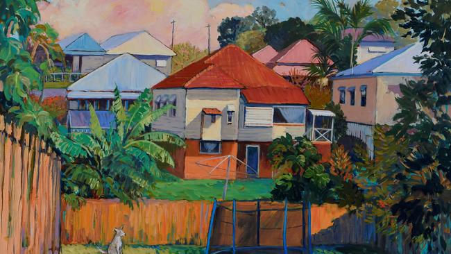 Nothing screams Brisbane like Jan Jorgensen’s artwork. This is “Ekka Time - Terrace St, Paddington”.