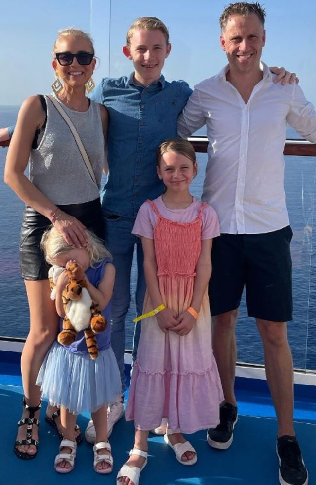 Carrie Bickmore, Chris Walker and kids Oliver, Adelaide and Evie. Picture: Instagram