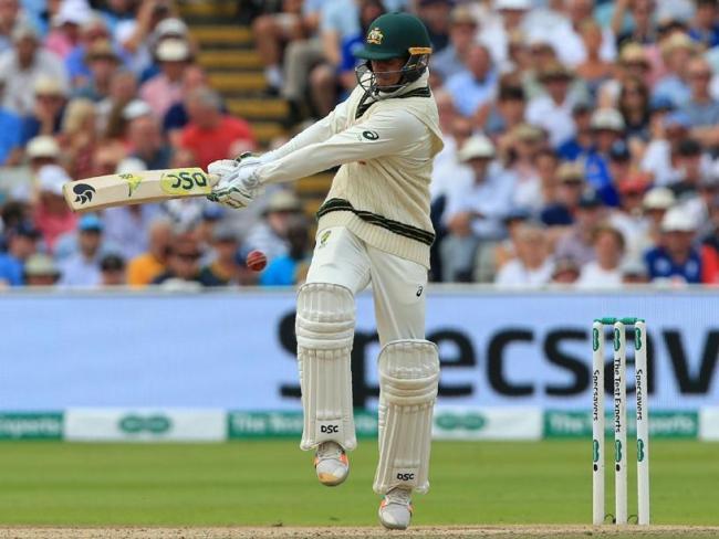 Usman Khawaja played another encouraging knock, before being removed by Ben Stokes