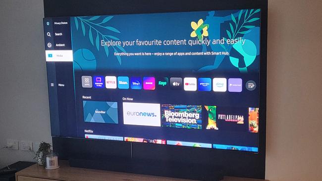 Samsung’s new TV main menu.