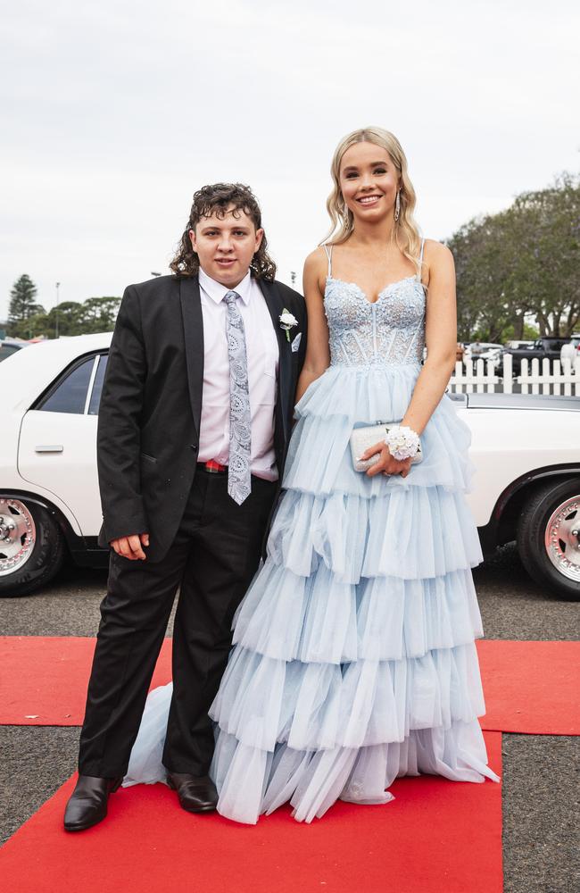 Graduate Katelyn Myers is partnered by Luke Philp at The Industry School formal at Clifford Park Racecourse, Tuesday, November 12, 2024. Picture: Kevin Farmer