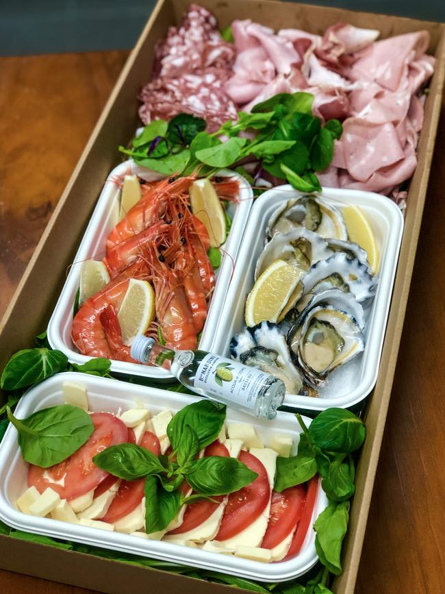 Busfood’s meat, seafood and cheese grazing box. Picture: Supplied