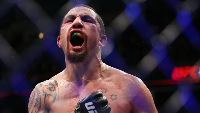 Robert Whittaker takes on Israel Adesanya in Melbourne next Sunday. Picture: AFP