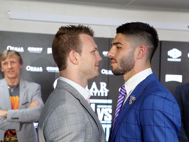 Former world champion Jeff Horn with take on Victorian middleweight Michael Zerafa. Picture: AAP