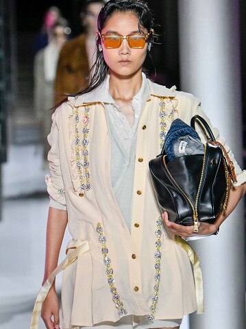 A model walks the runway during the Miu Miu Ready to Wear Spring/Summer 2024 fashion show. Picture: Victor Virgile