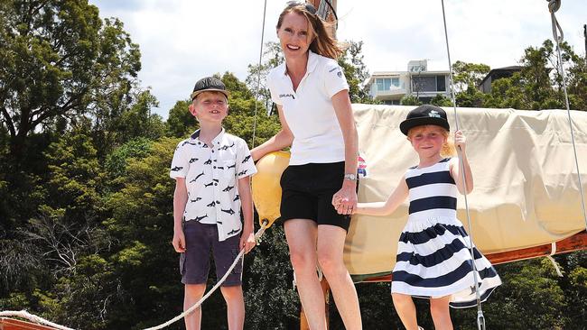 Erin McKnight with her children Cooper, 7, and Bronte 5.